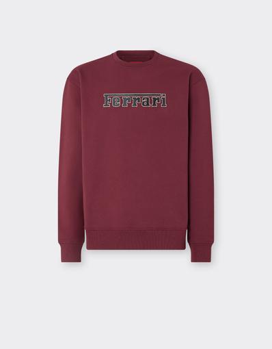 Sweat à col rond avec écusson Ferrari