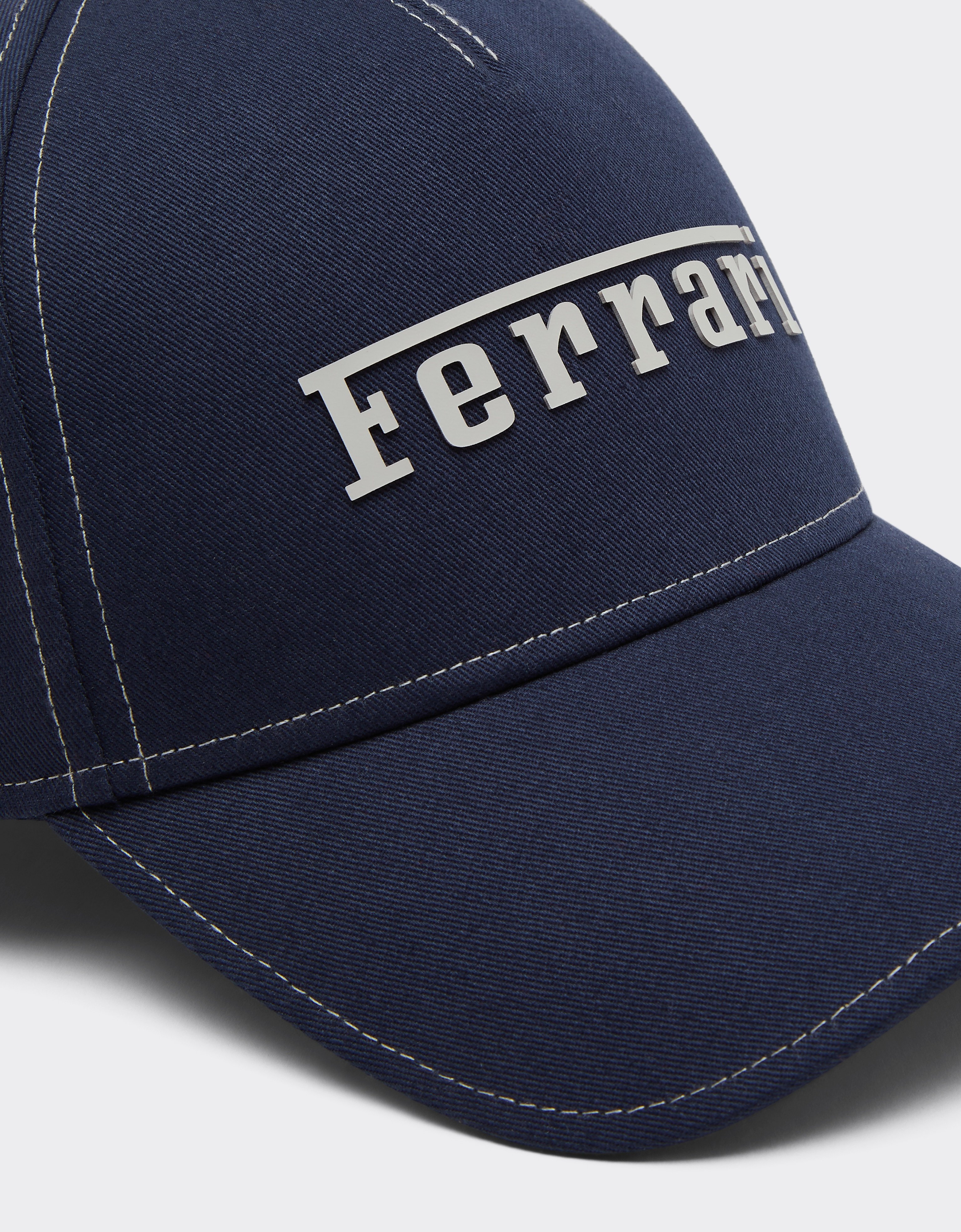 Baseball cap with rubberized Ferrari logo