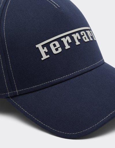 Baseball cap with rubberized Ferrari logo