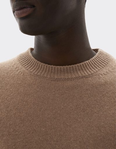 Pull à col rond en laine et cachemire