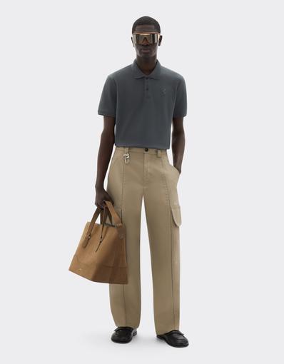 Cotton piqué polo shirt with Prancing Horse