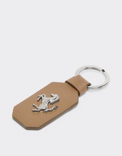 Leather Keyring with Prancing Horse