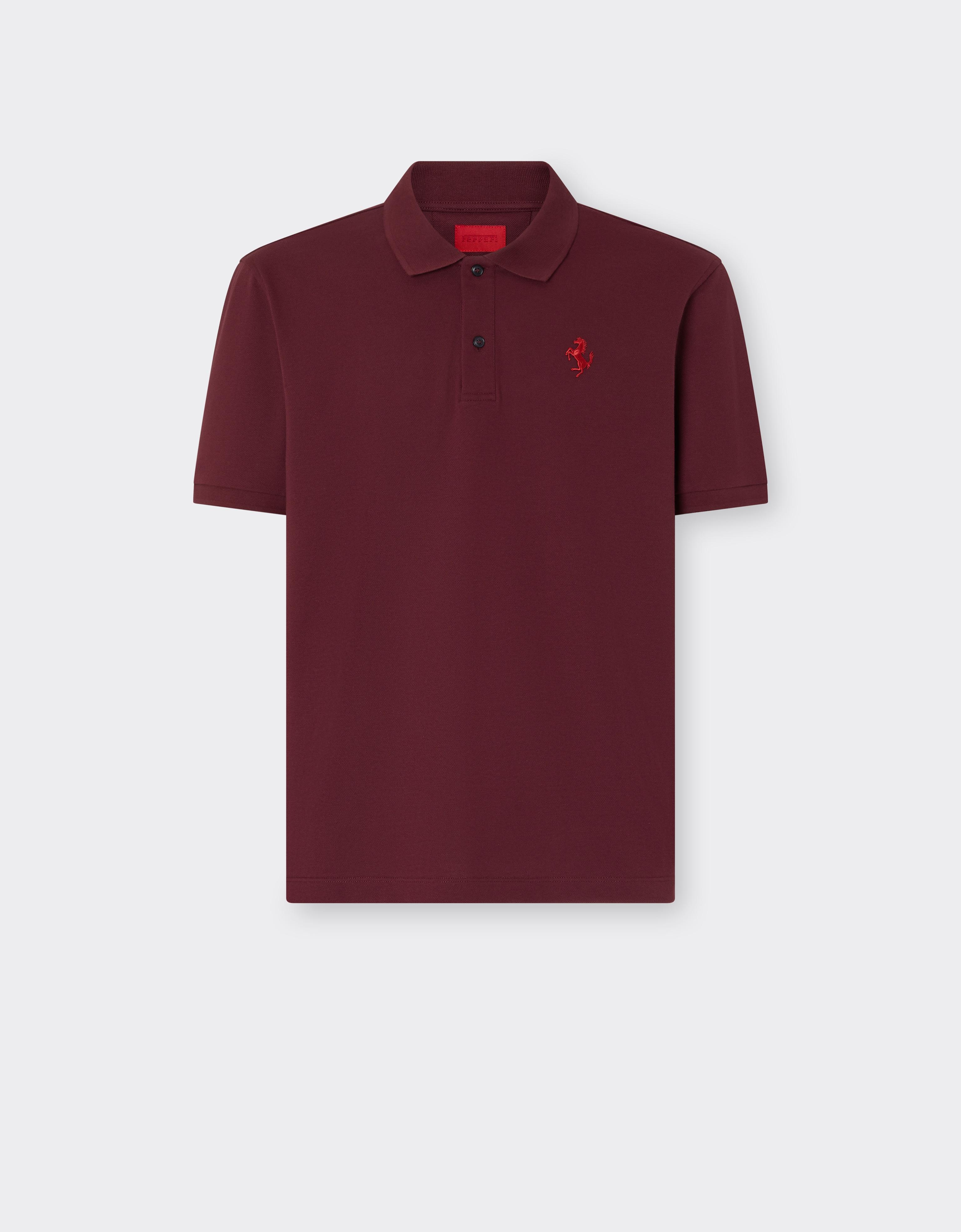 Cotton piqué polo shirt with Prancing Horse