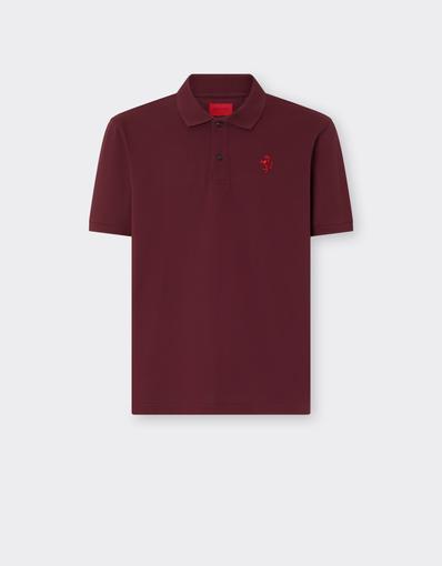 Cotton piqué polo shirt with Prancing Horse
