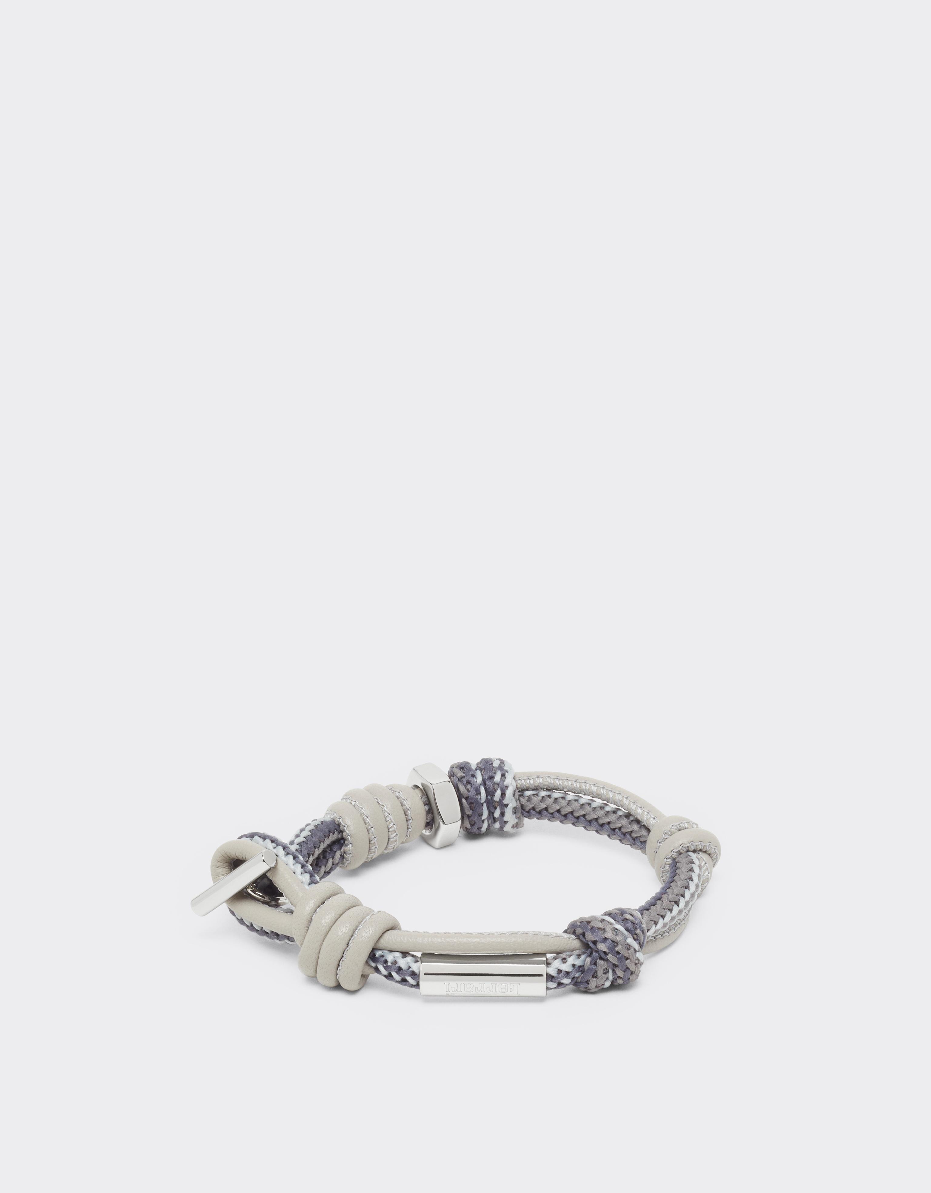 Knotted leather and cord bracelet