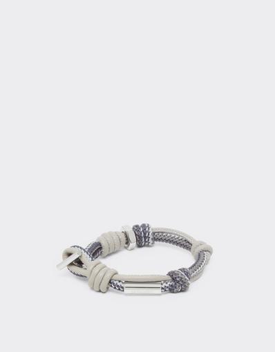 Knotted leather and cord bracelet