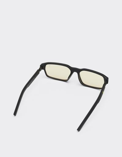 Scuderia Ferrari black sunglasses with yellow lenses