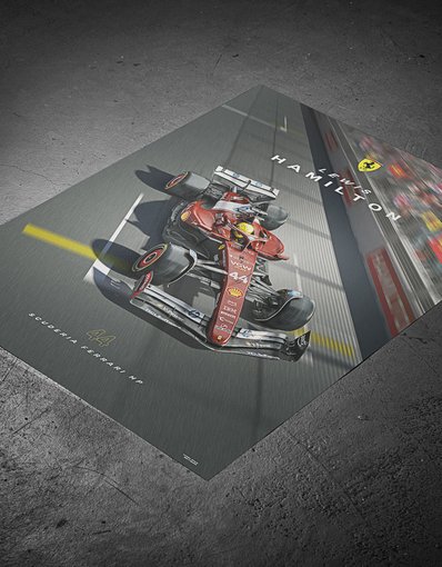 Póster oficial Ferrari SF-25 Hamilton 2025 Edición Especial