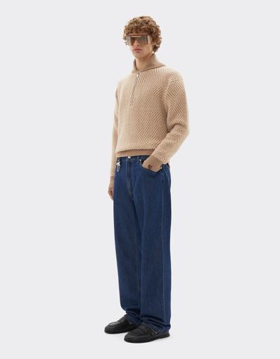 Pull à demi-zip en laine