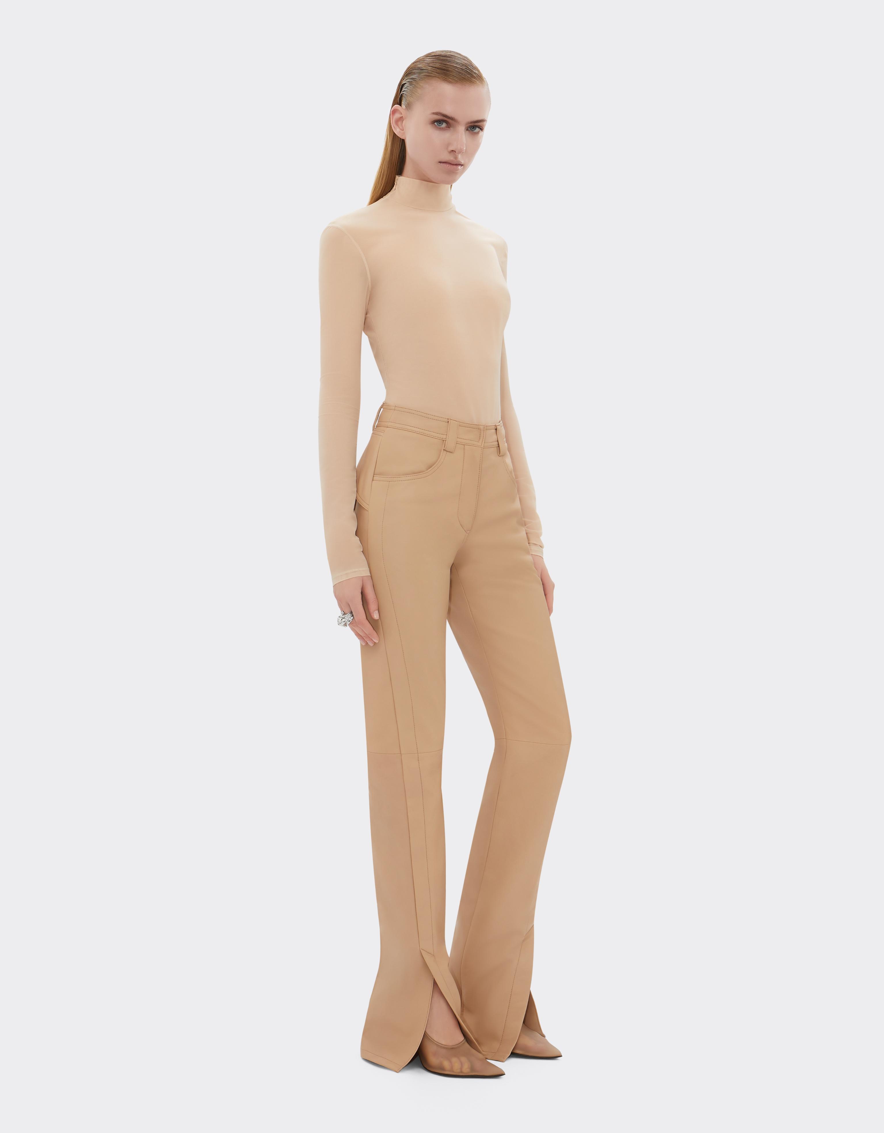 Straight-leg leather trousers
