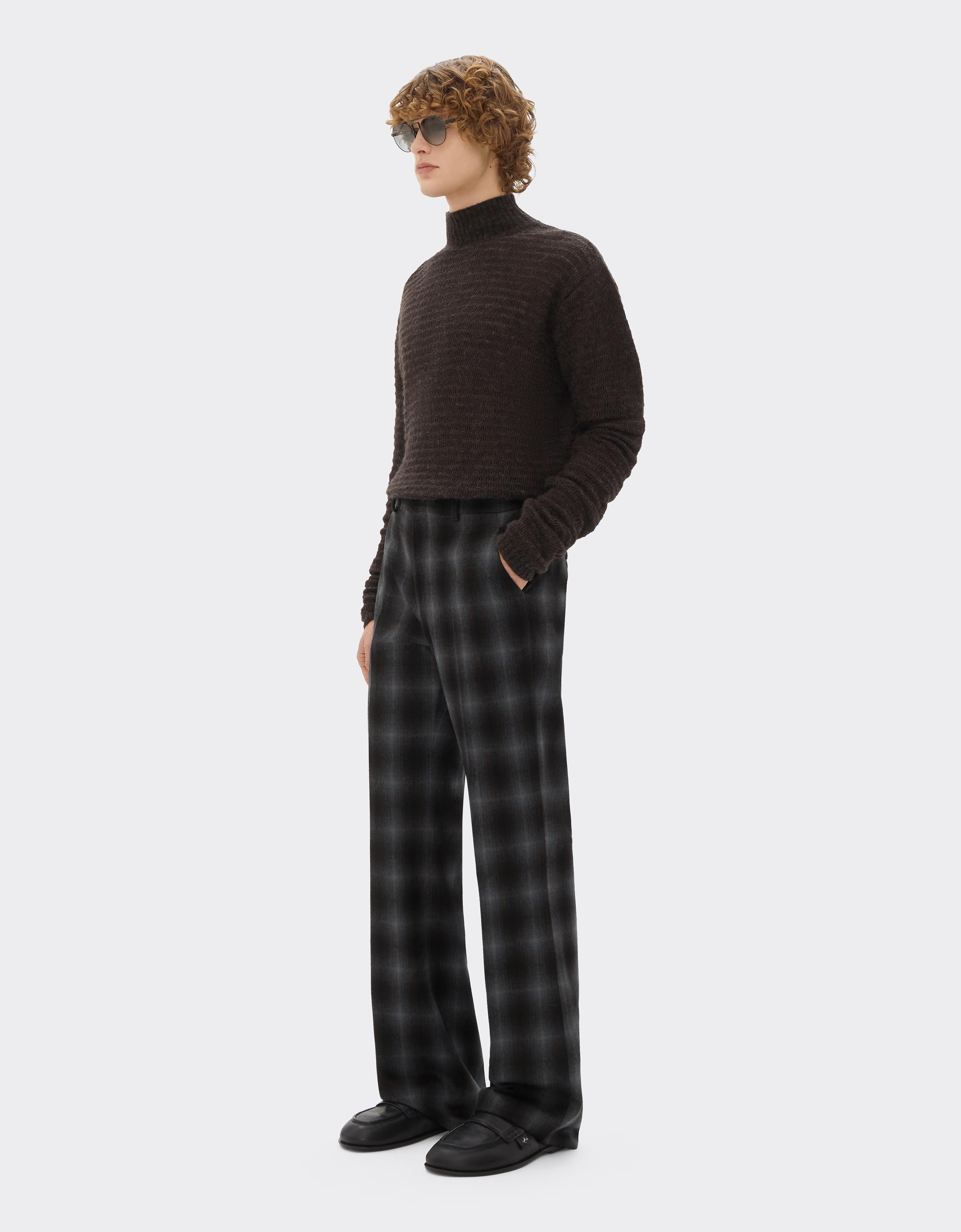 Straight-leg Tartan Wool Flannel Trousers