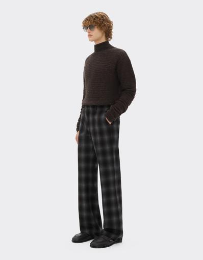 Straight-leg Tartan Wool Flannel Trousers