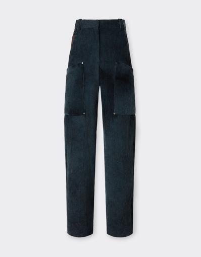 Corduroy Trousers with Oversized Pockets