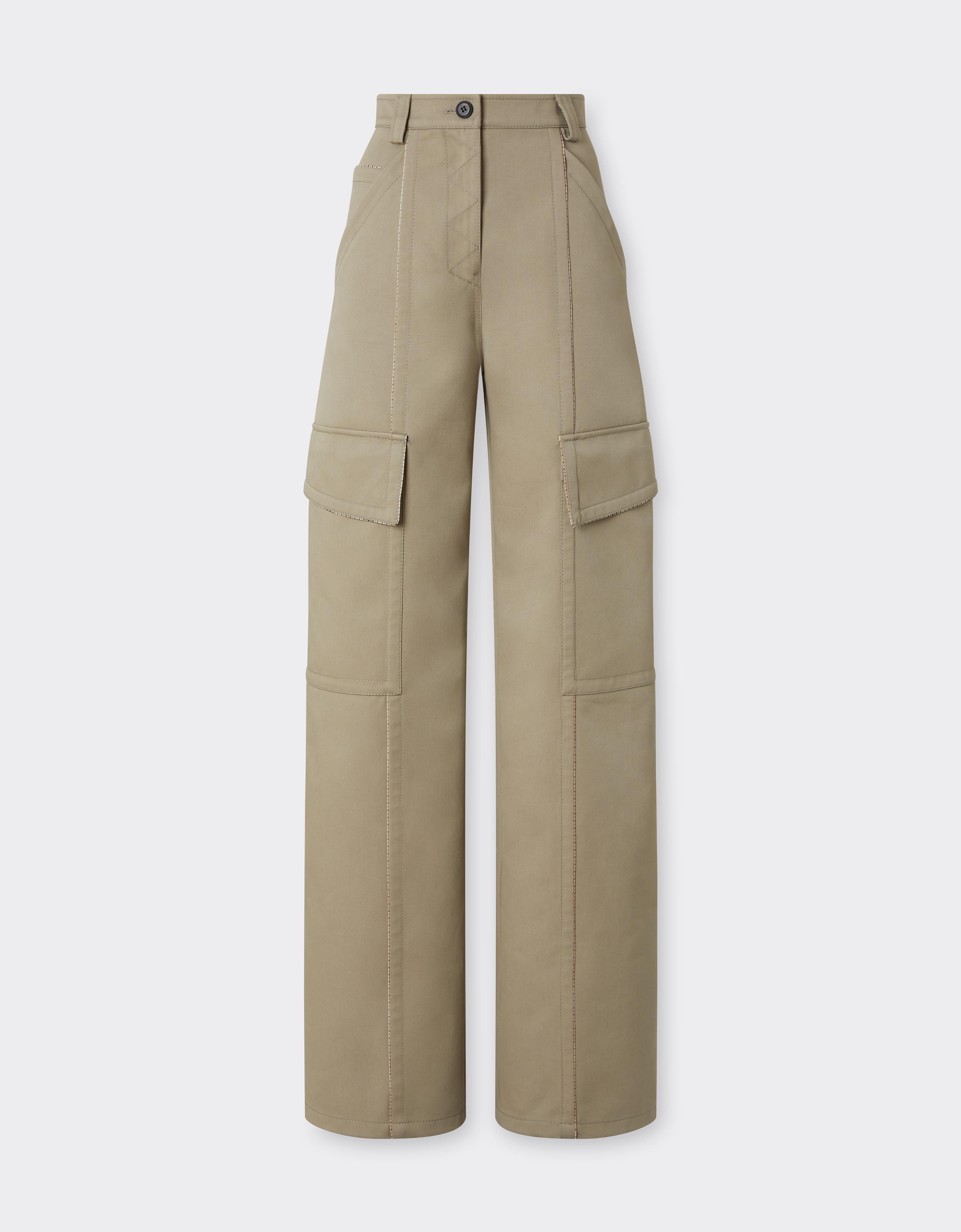 Ferrari Double Mackintosh Cargo Trousers In Brown