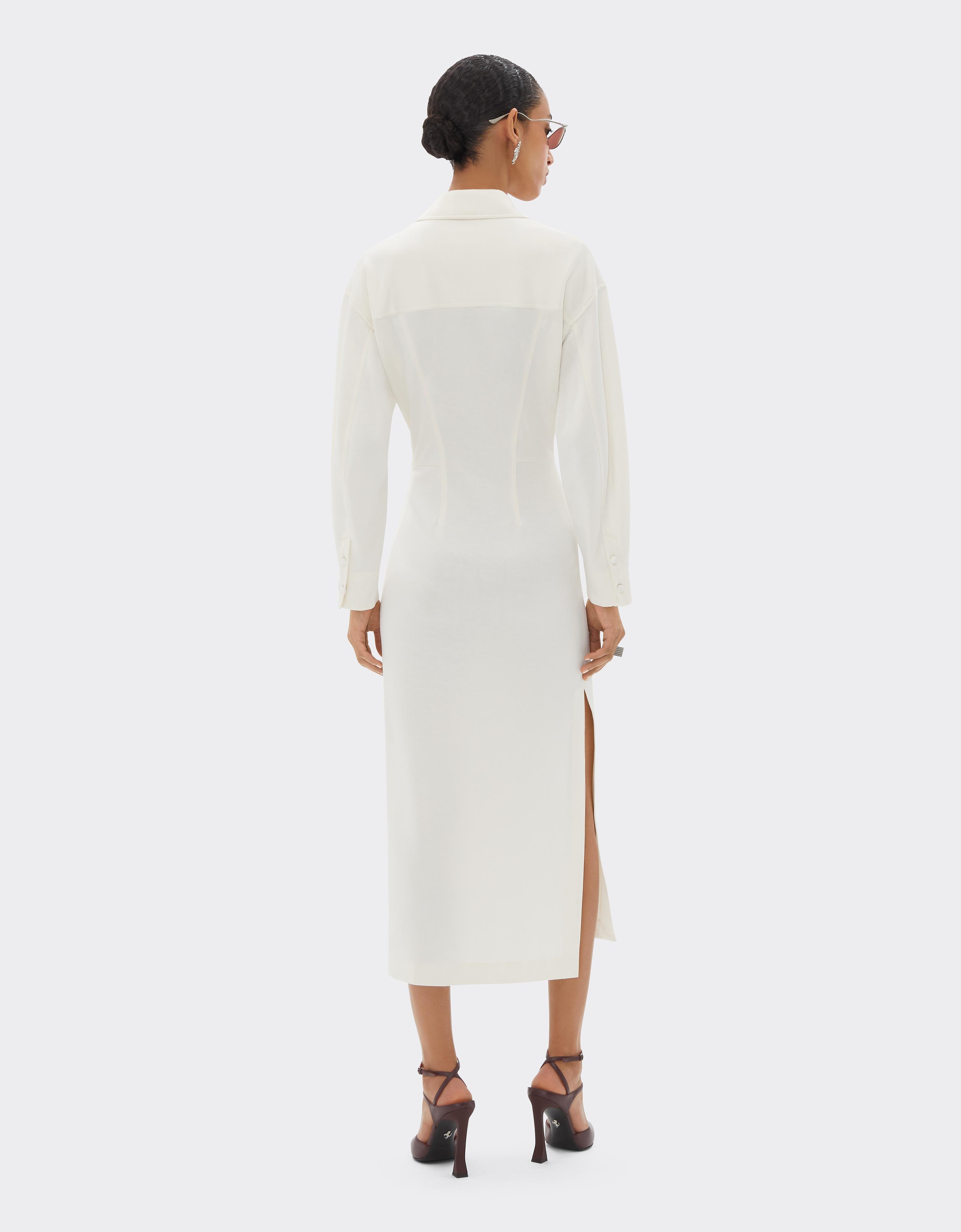 Long-sleeved jersey polo dress