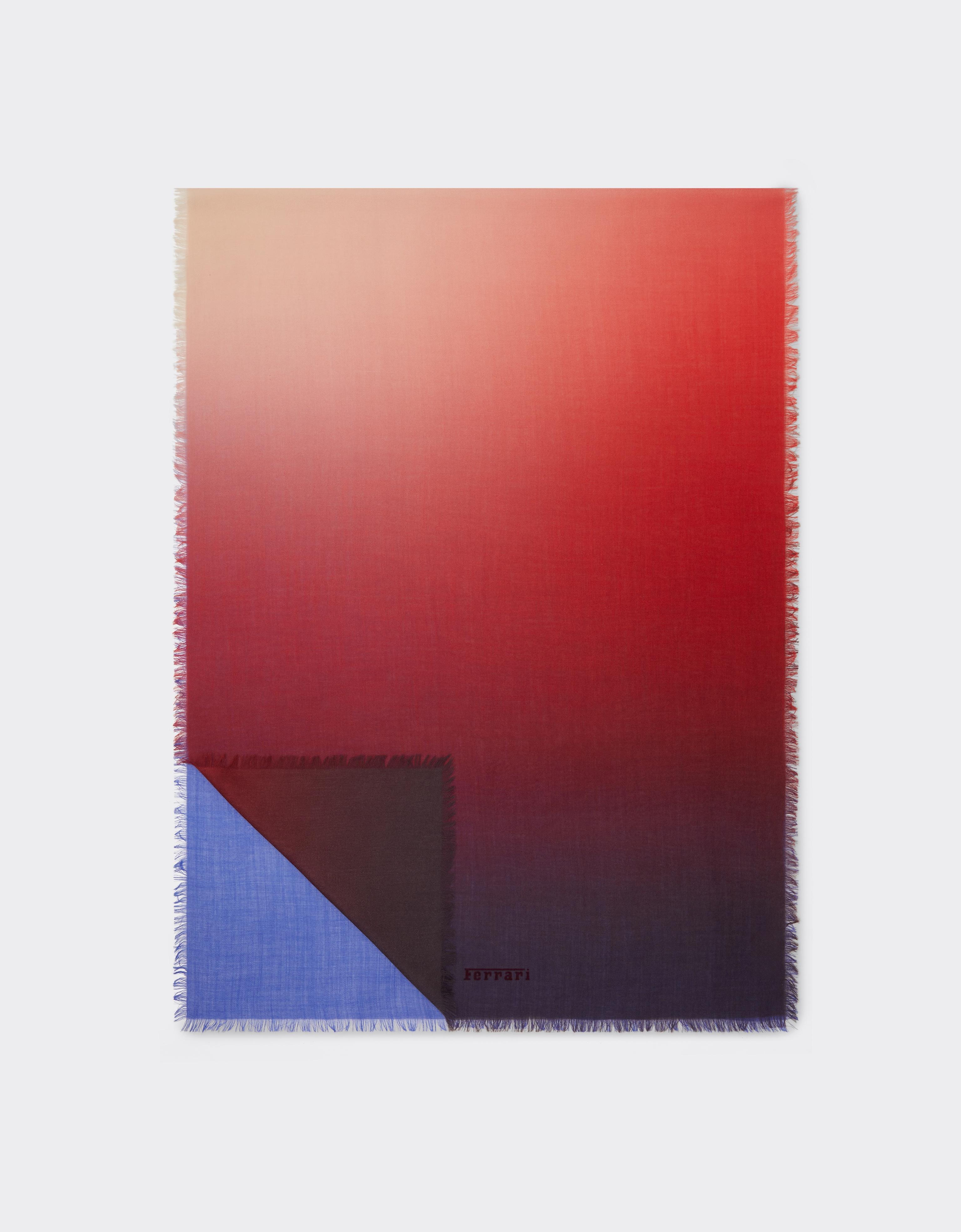 Ferrari Ombré Cashmere Scarf In Red