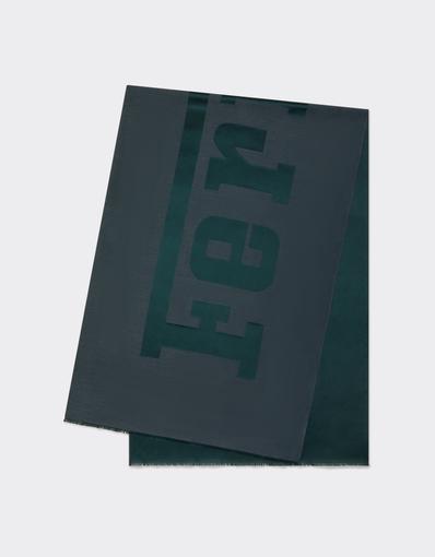 Bufanda de lana y seda con logotipo jacquard