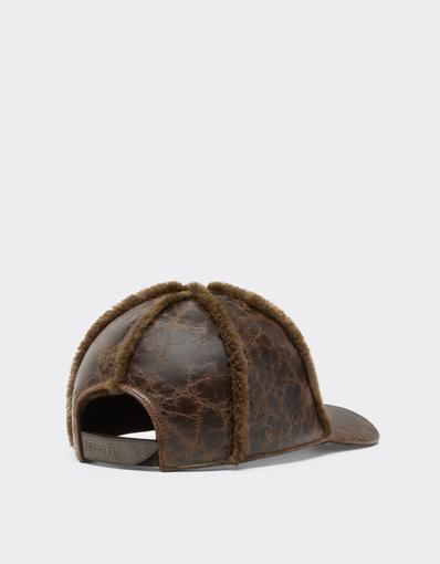 Craquelé Lambskin Baseball Cap