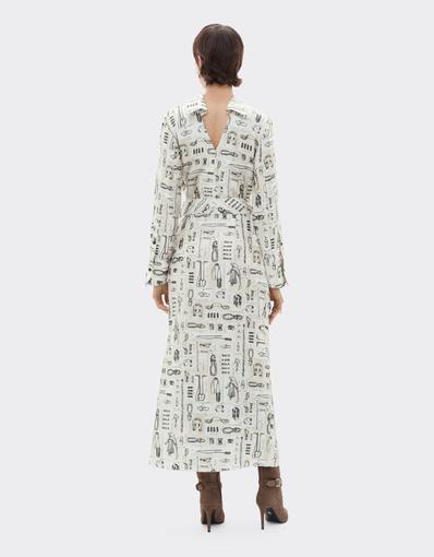 Silk Twill Blouse with Officina Print