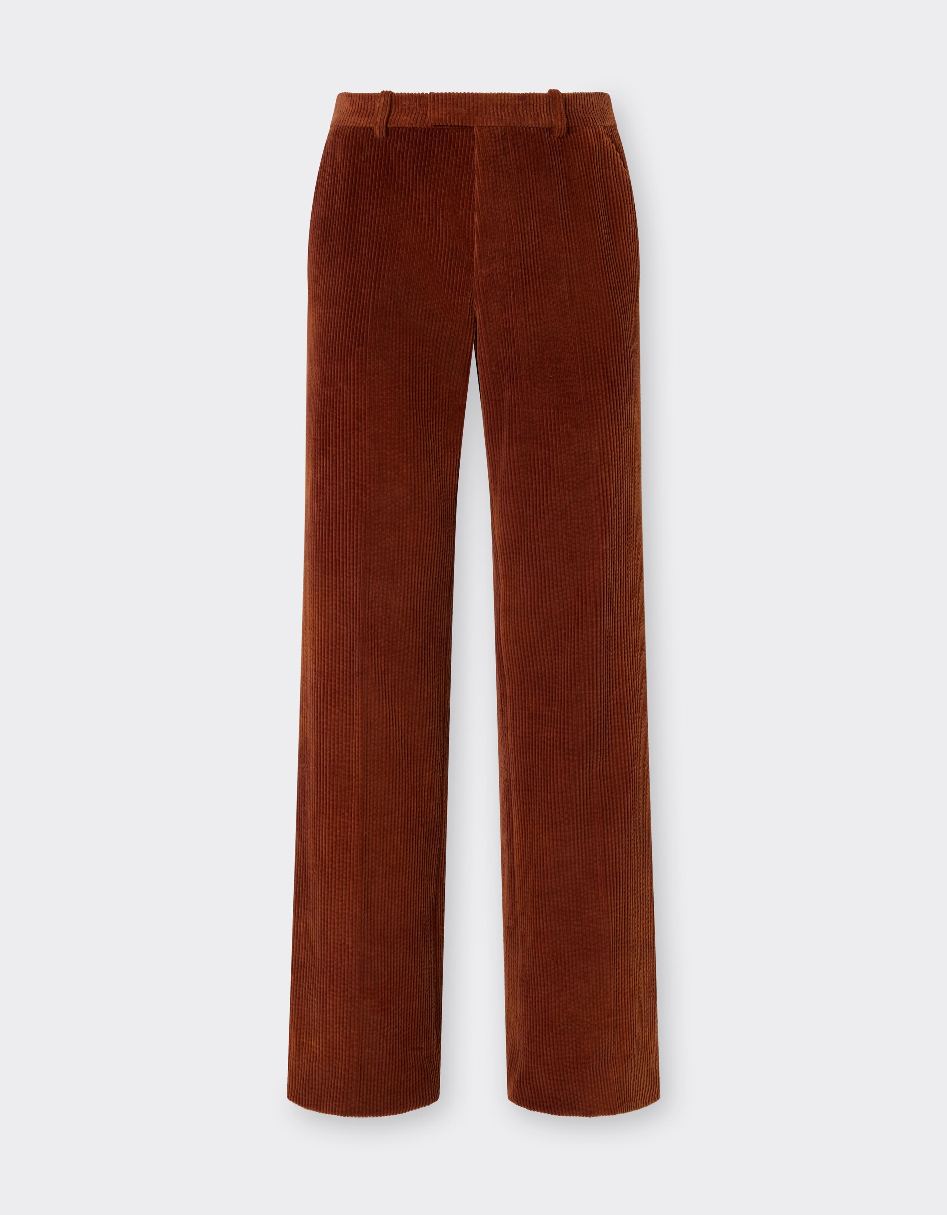 Ribbed Velvet Trousers with Tie-Dye Effect