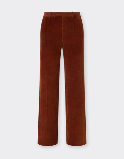 Ribbed Velvet Trousers with Tie-Dye Effect