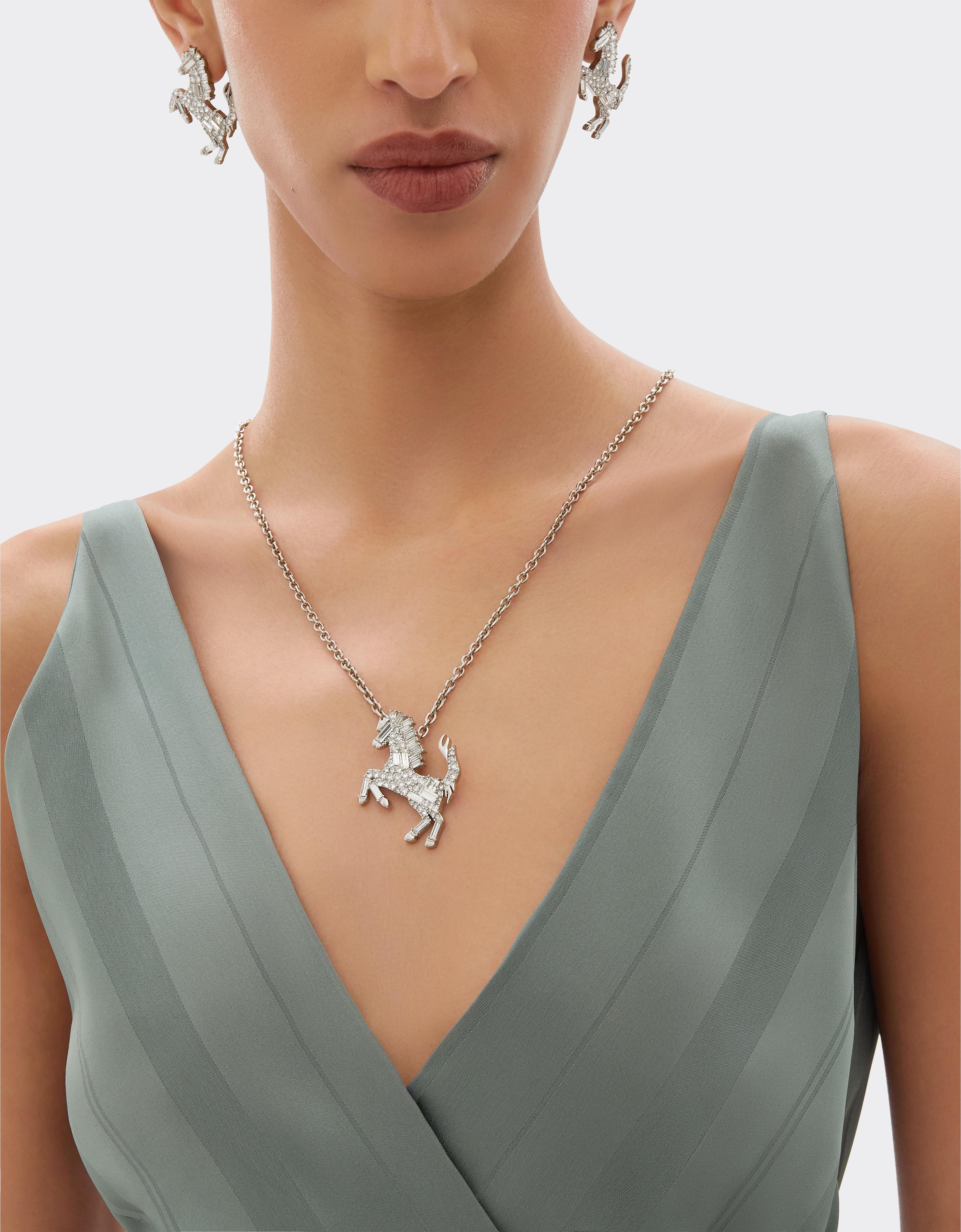 NECKLACE PRANCING HORSE METAL + STRASS