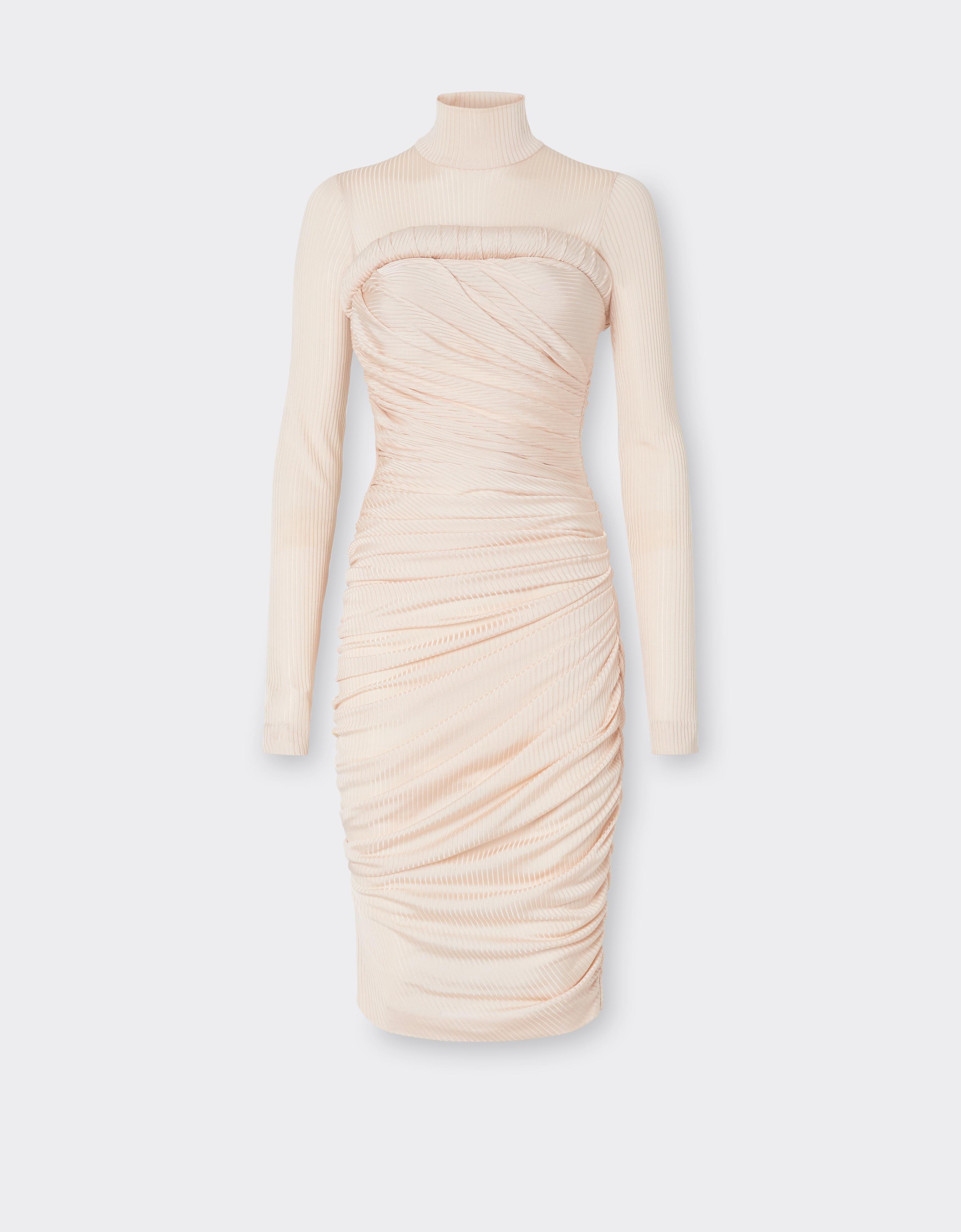 Vestido midi acanalado de jersey de viscosa