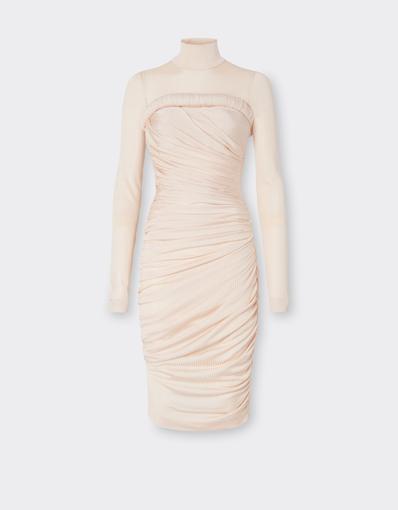 Ribbed Midi Dress in Viscose Jersey
