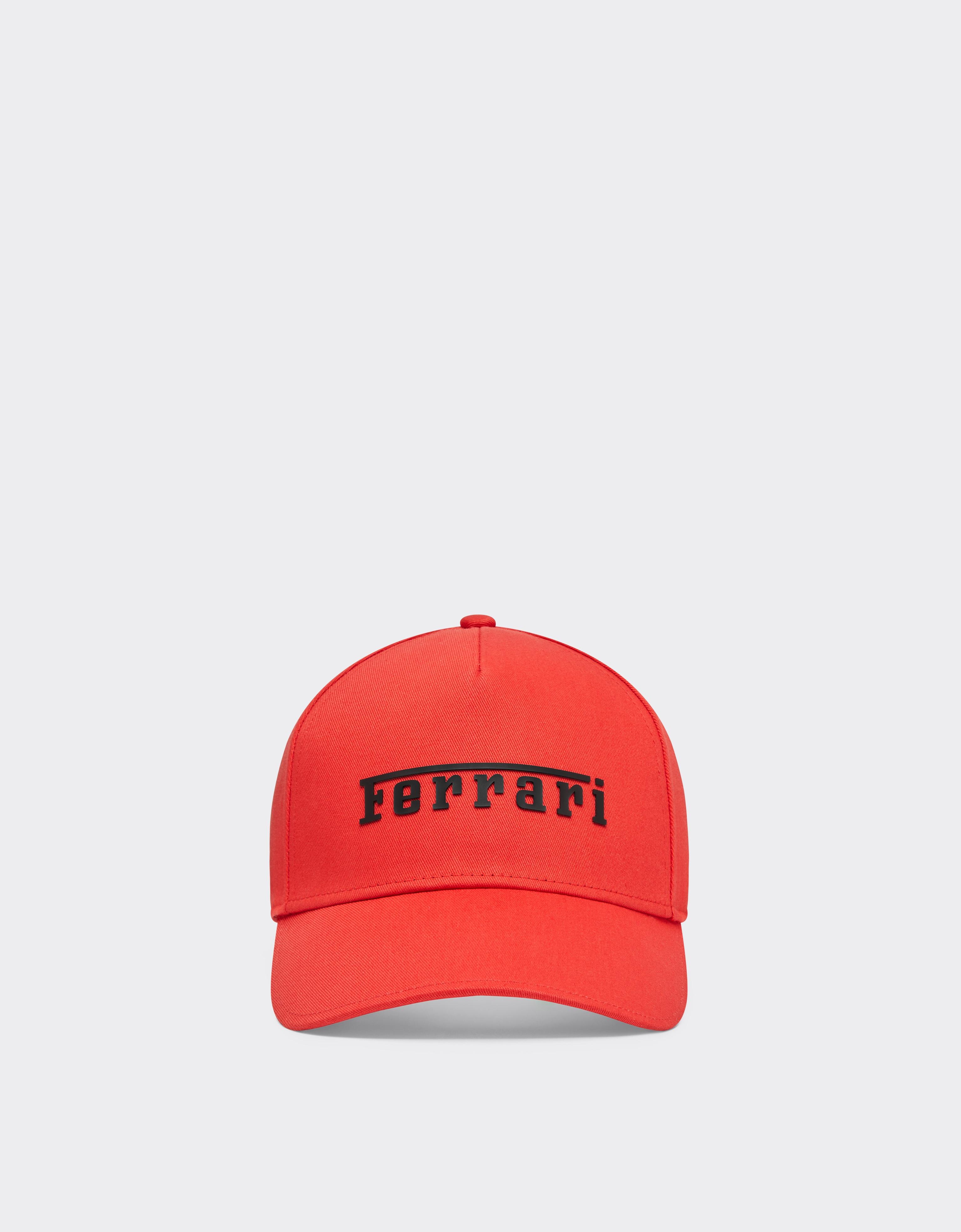 Baseball cap with rubberized Ferrari logo