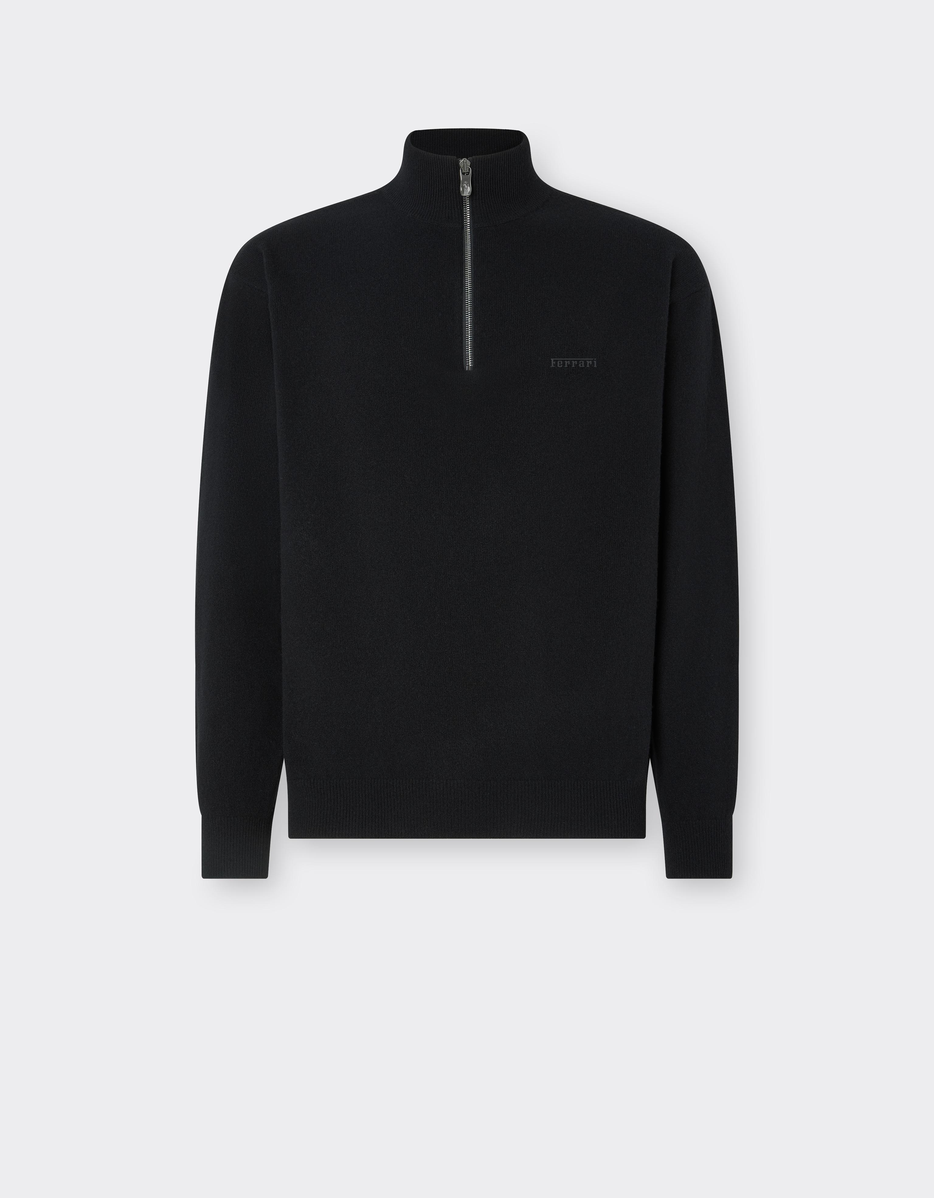 Wool and Cashmere Zip-Up Turtleneck