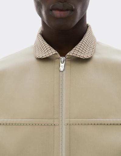 Double Mackintosh Blouson with Prince of Wales Check Collar