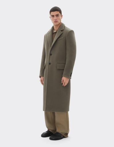 Manteau droit en laine double