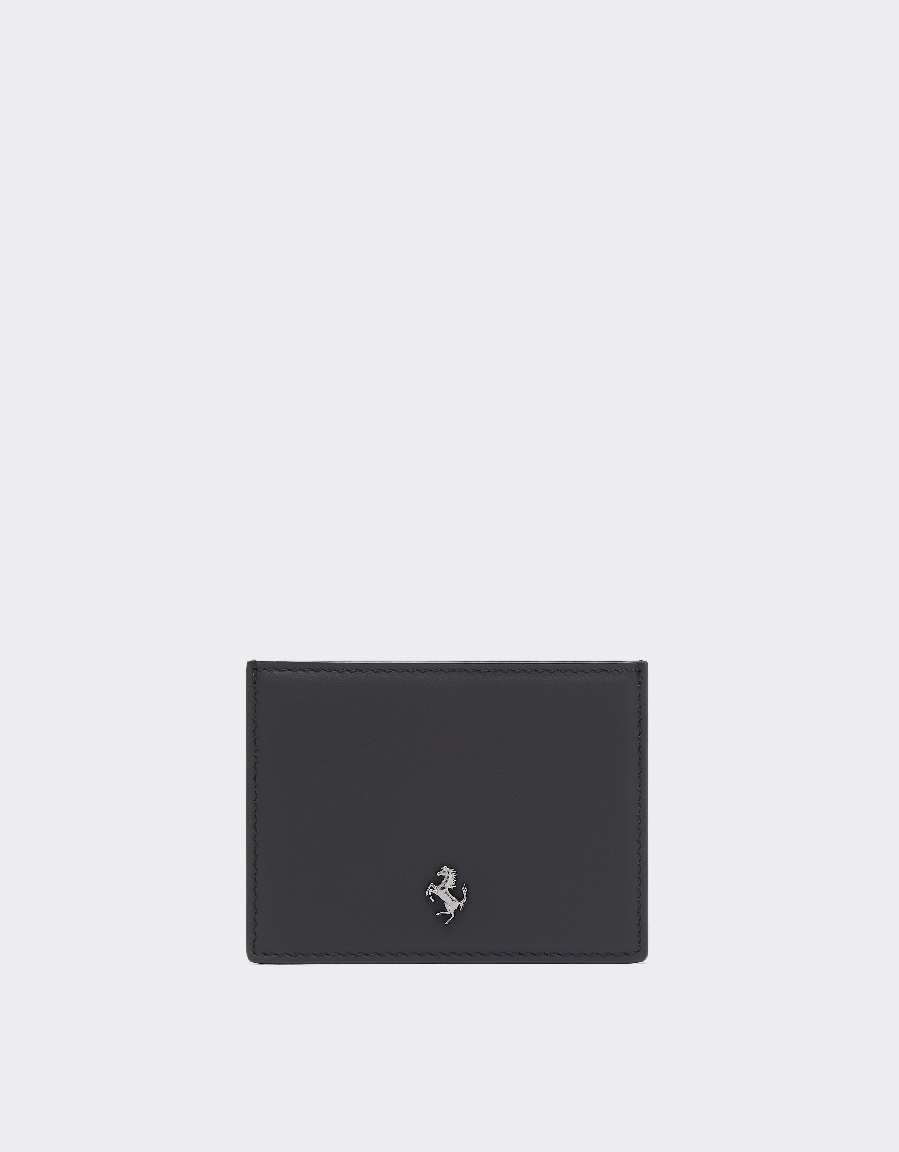 Ferrari Second Life Leather Card Holder In Black