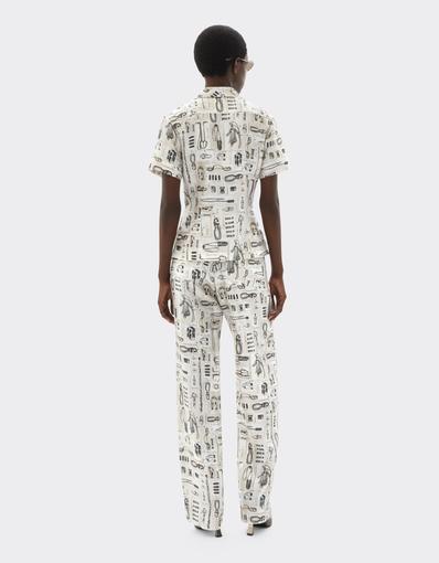 Silk Twill Shirt with Officina Print
