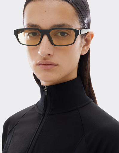 Scuderia Ferrari black sunglasses with yellow lenses