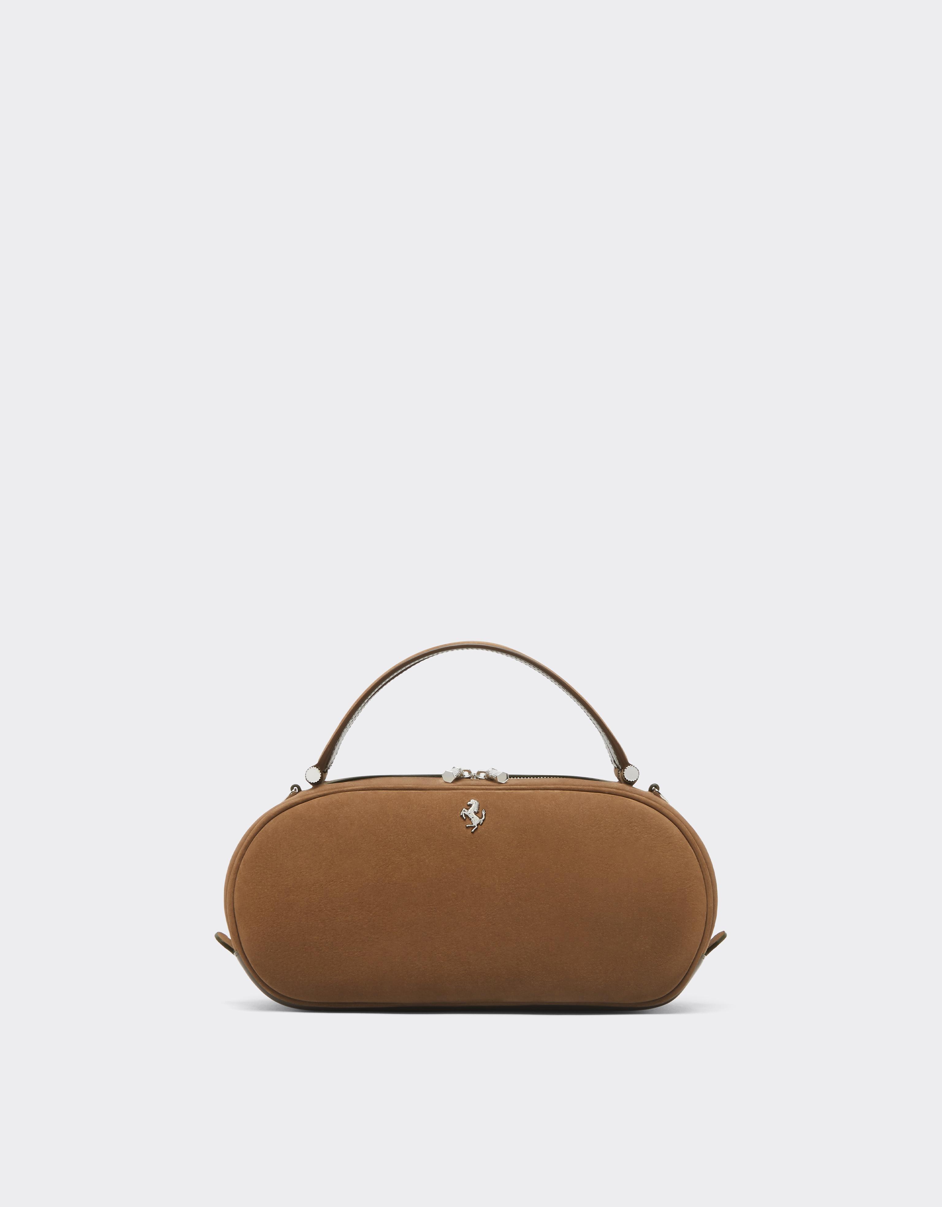 Ferrari Dino Bowling Bag In Waxed Leather In Brown