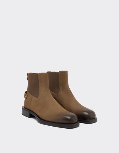 Nubuck Chelsea boots with logo