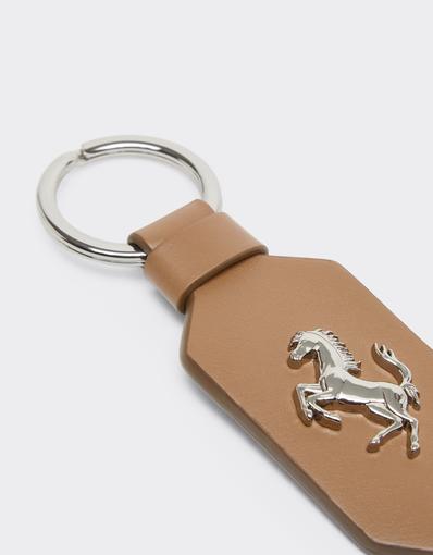 Leather Keyring with Prancing Horse