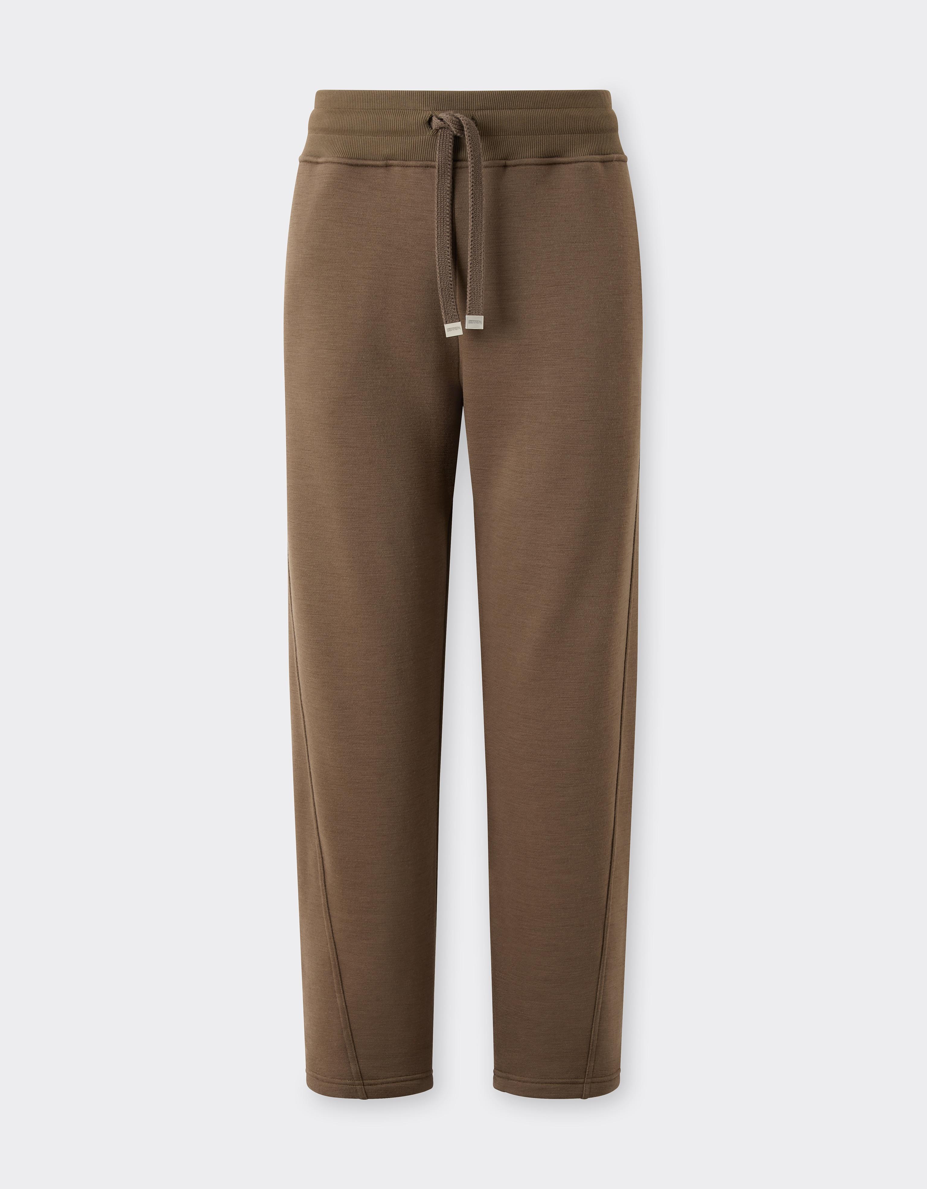 Wool and Cotton Jogger Trousers