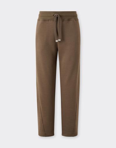 Wool and Cotton Jogger Trousers
