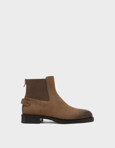 Nubuck Chelsea boots with logo