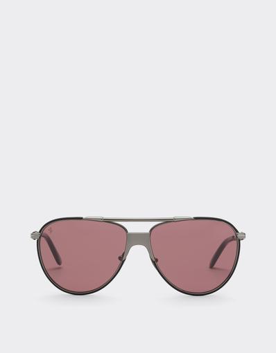 Sunglasses in polished gunmetal metal with exclusive Contrast Pro™ lenses