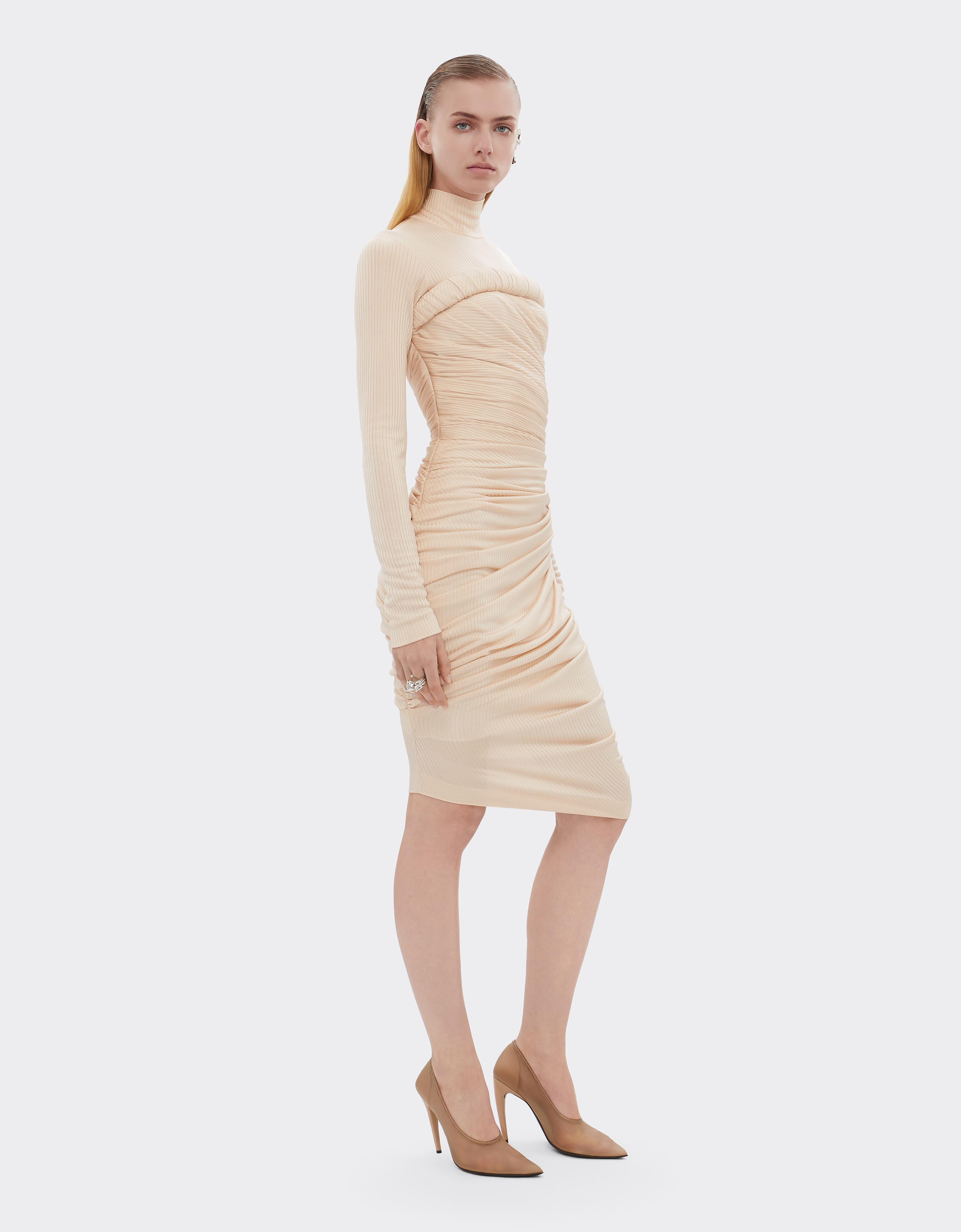 Vestido midi acanalado de jersey de viscosa