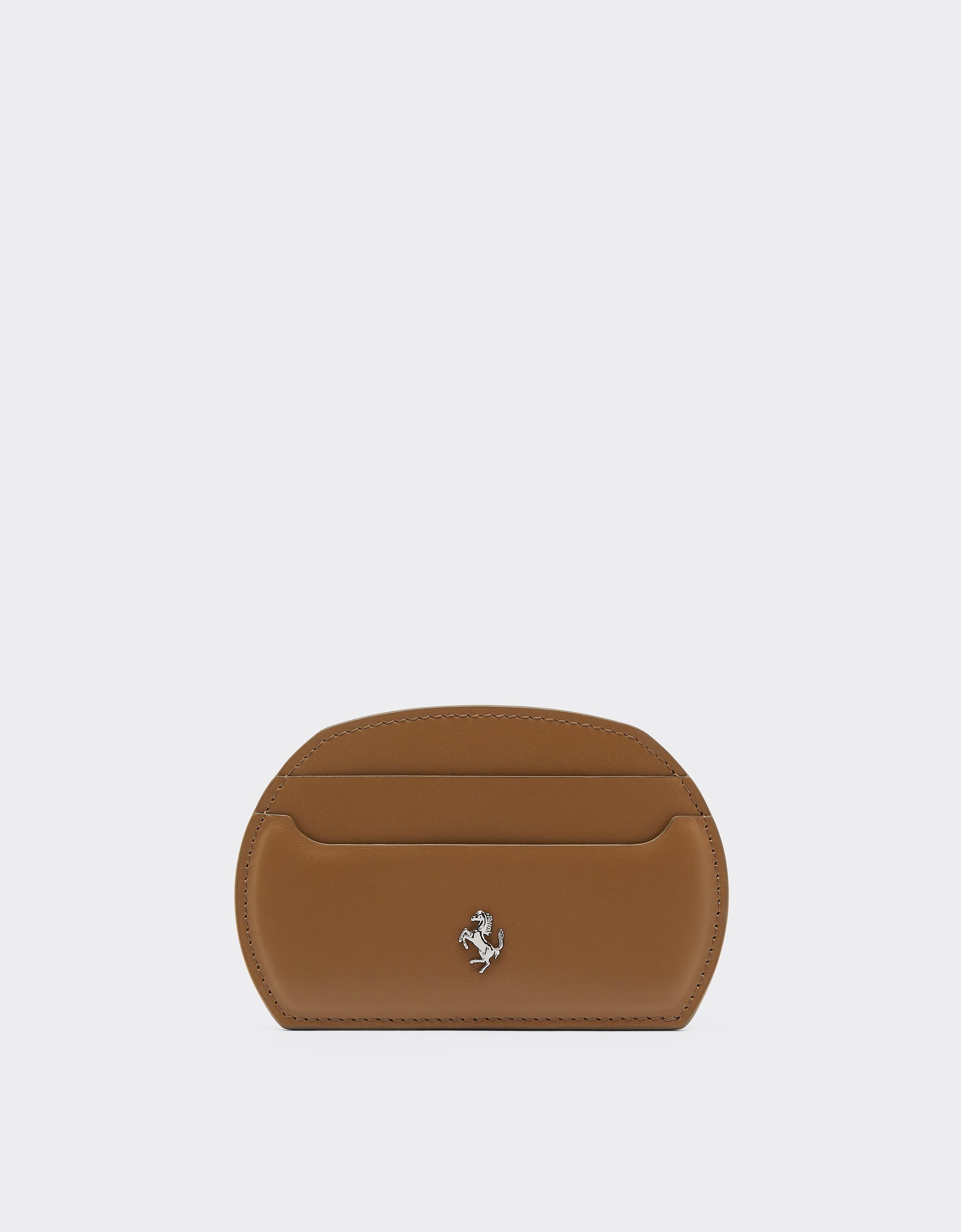 Ferrari The  Dino Leather Card Holder In Brown