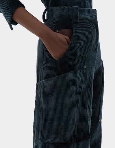 Corduroy Trousers with Oversized Pockets