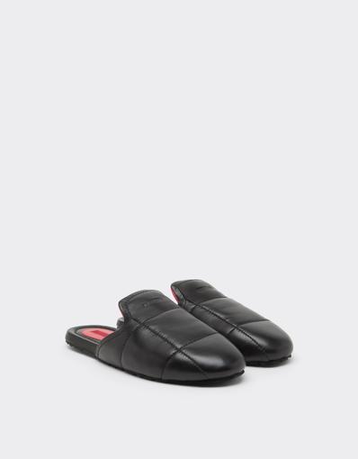 Nappa leather slippers with 7x7 stitching