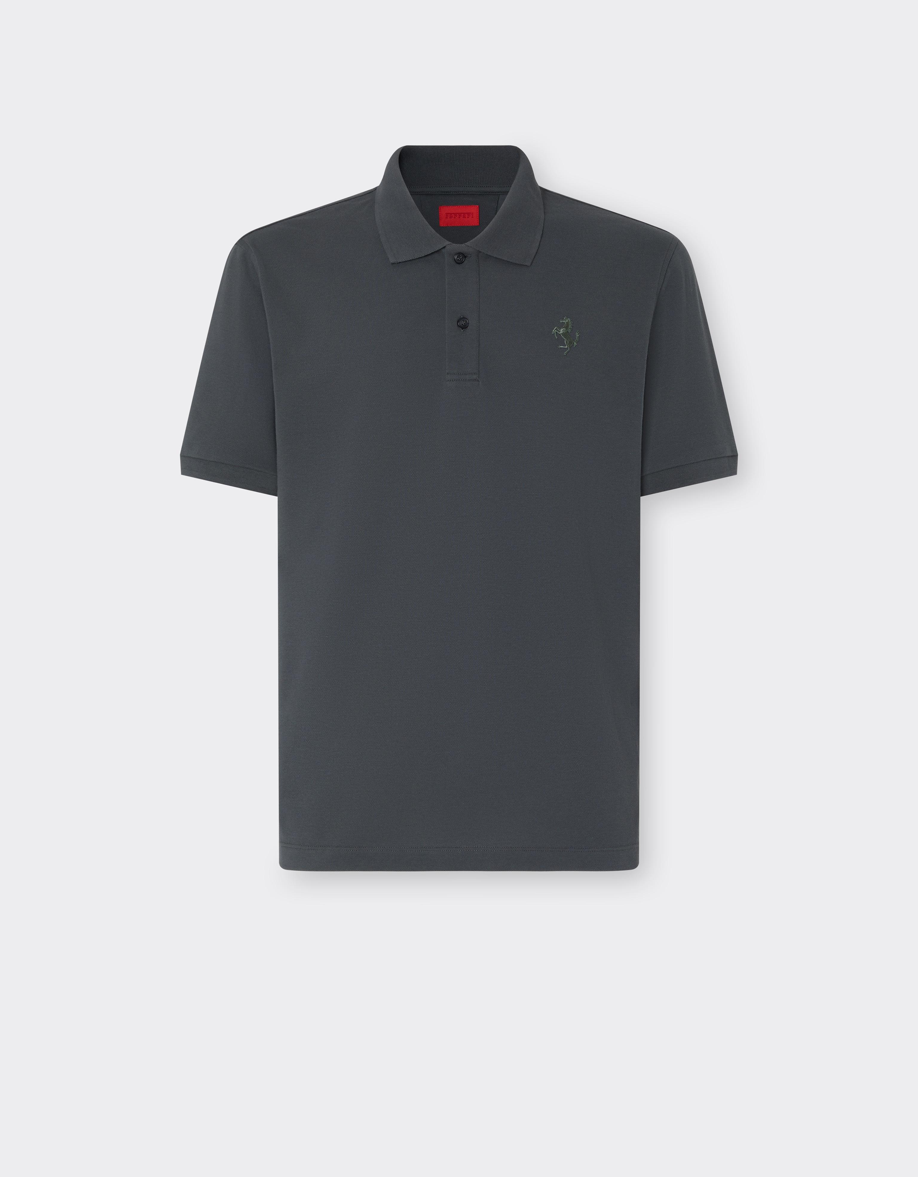 Polo en piqué de coton avec le Cavallino Rampante