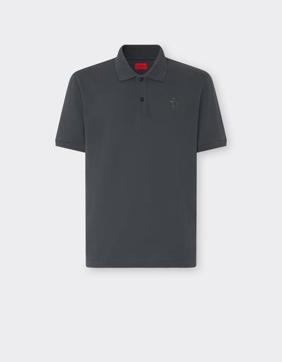 Cotton piqué polo shirt with Prancing Horse