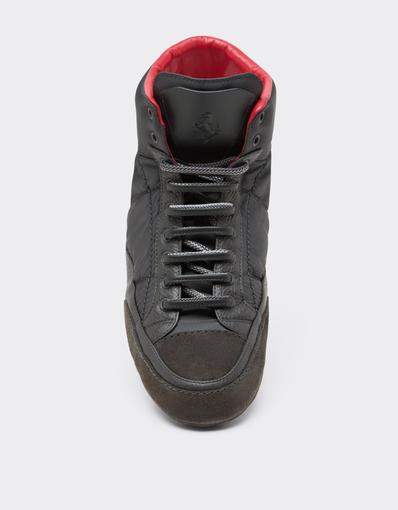 Quilted Leather and Suede Trainers