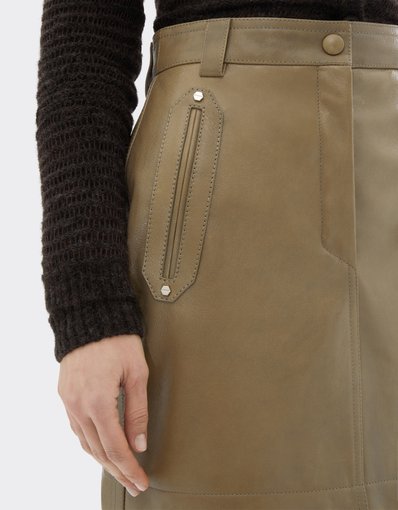 Falda mini de piel de talle alto